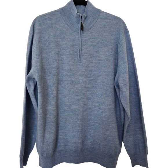 Jos. A. Bank Other - Jos A Bank Merino Wool Quarter Zip Sweater Mens XL Blue